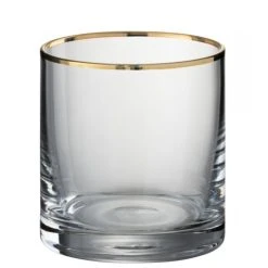 Wadiga Verre à Whisky En Verre Transparent Et Liseré Doré 35cl