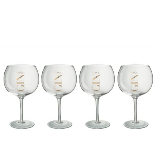 LANADECO Verres à Gin Verre Transparent/or H21,5cm - Lot De 4 3 LANADECO Verres à Gin Verre Transparent/or H21,5cm - Lot De 4