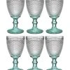 Wadiga Verres à Vin Pieds Turquoise Points 33cl - Lot De 6 -La Rochère Boutique verres a vin pieds turquoise points 33cl lot de 6