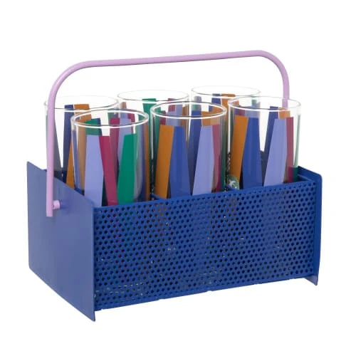 Maisons Du Monde Verres Motifs Graphiques Multicolores (x6) Et Support En Métal Violet 3 Maisons Du Monde Verres Motifs Graphiques Multicolores (x6) Et Support En Métal Violet