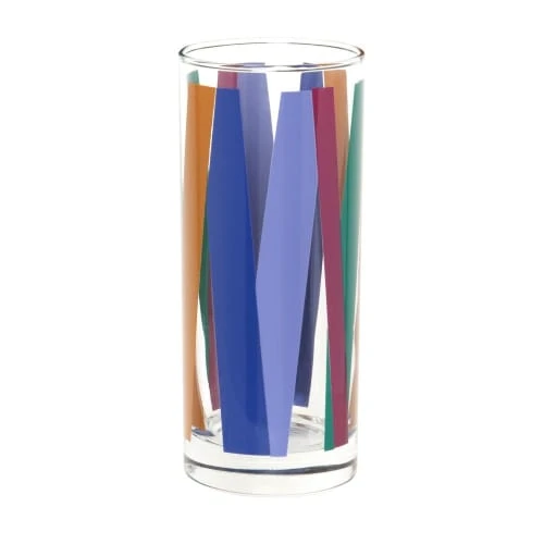 Maisons Du Monde Verres Motifs Graphiques Multicolores (x6) Et Support En Métal Violet 4 Maisons Du Monde Verres Motifs Graphiques Multicolores (x6) Et Support En Métal Violet – Image 2